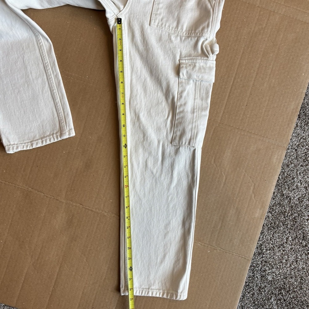 PacSun Off White Bone Cargo Utility Pants 100% Cotton High Rise Pockets Size 24 - Picture 11 of 15